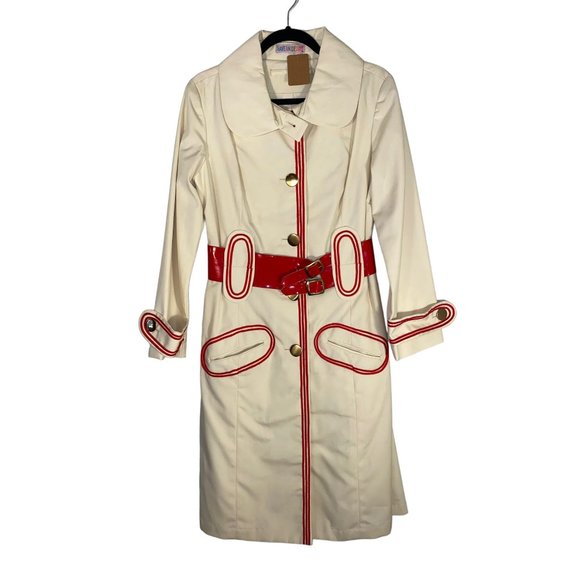 Vintage Mod Jacket 1960s Mod Coat with Vinyl Belt by Have A Nice Day - Picture 1 of 7